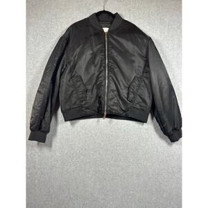 Calvin Klein Cropped Bomber Jacket Men's Size Large Black Long Sleeves Full-Zip